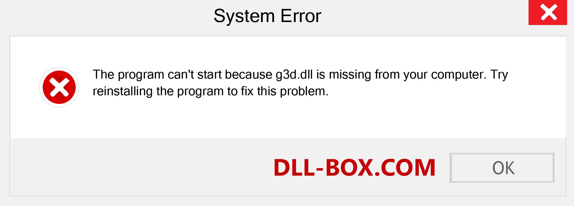  g3d.dll file is missing?. Download for Windows 7, 8, 10 - Fix  g3d dll Missing Error on Windows, photos, images