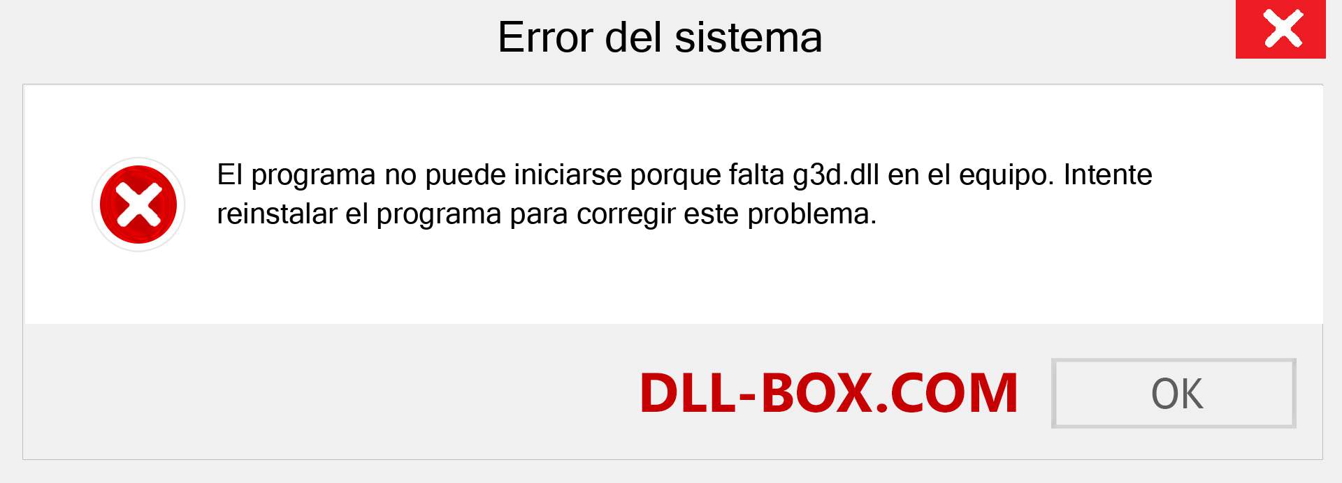 ¿Falta el archivo g3d.dll ?. Descargar para Windows 7, 8, 10 - Corregir g3d dll Missing Error en Windows, fotos, imágenes