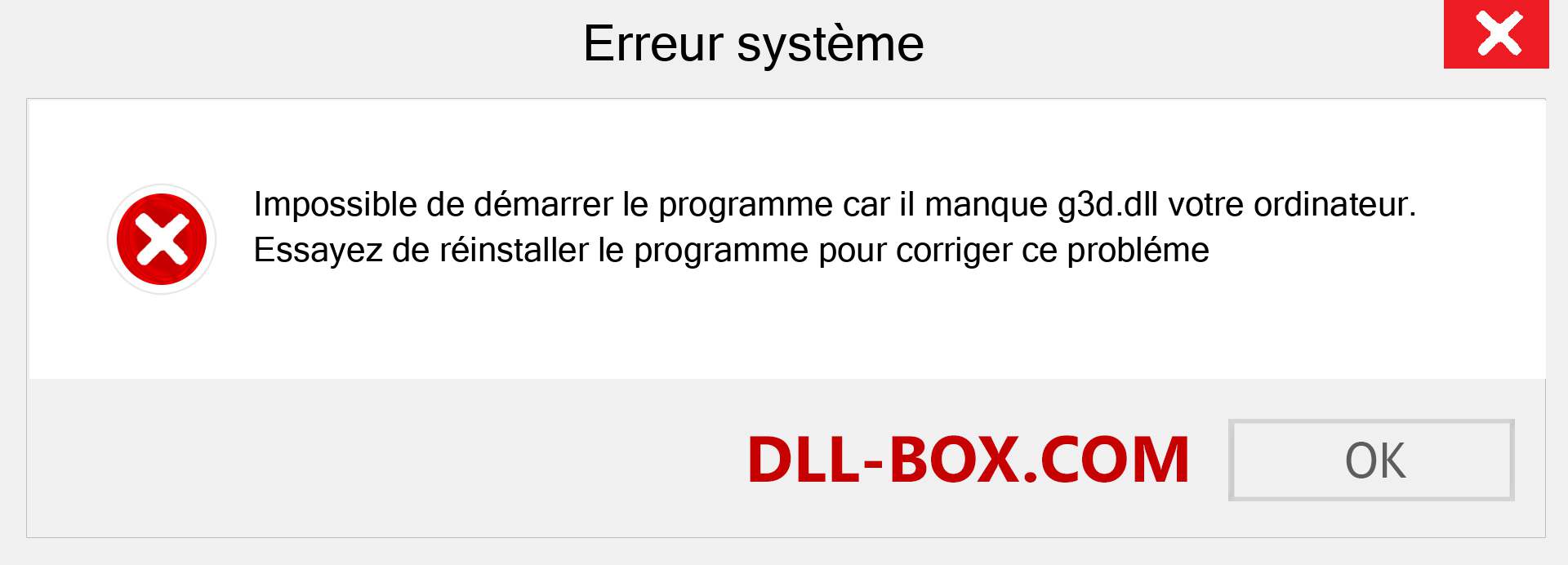 Le fichier g3d.dll est manquant ?. Télécharger pour Windows 7, 8, 10 - Correction de l'erreur manquante g3d dll sur Windows, photos, images